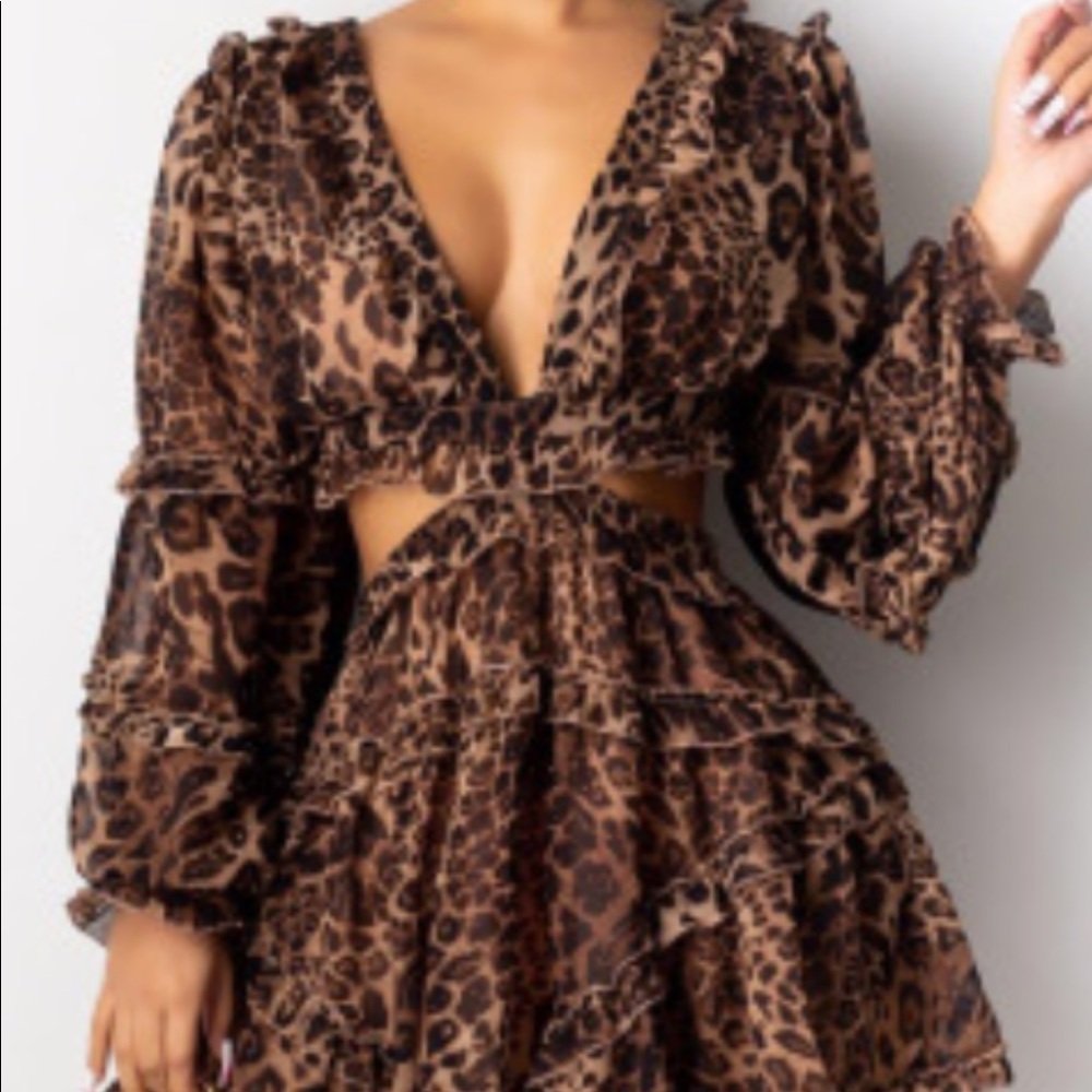 *New* Leopard Queen Ruffle Mini Dress - Picture 5 of 7